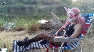 Fishing Naked Stellar Blade Cosplay Outdoors Arizona