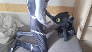 Spiderman with sweet dragon Toothless
