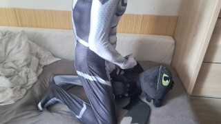 Spiderman with sweet dragon Toothless