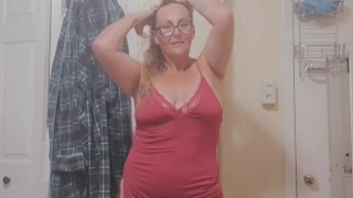 Fat Ass milf gives strip tease and does anal play!