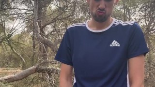 pissing in the woods