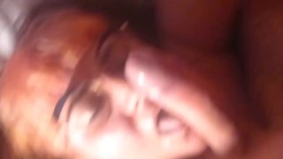 Deepthroat! Horny whore make a sloppy blowjob