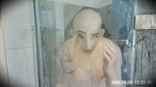 Moist May Pt2! Trying to unmask your wet rubber girlfriend in the shower!