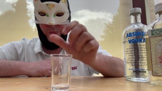 Homemade cum shot drink - drink a shot of sperm