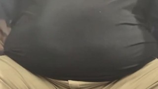 Chubby daddy bear getting undressed after work. Full video on OF