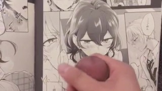 【射精シーン盛り沢山】スーツ男性が我慢できず公衆便所で下品にちんずりブッコキ♡漫画の美少女に発情してぷるぷるザーメンぶっかけ♡
