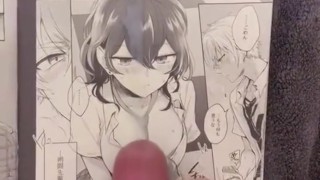 【射精シーン盛り沢山】スーツ男性が我慢できず公衆便所で下品にちんずりブッコキ♡漫画の美少女に発情してぷるぷるザーメンぶっかけ♡