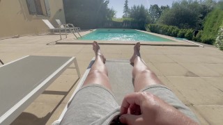 Wanking at the Pool is forbidden 🍌💦