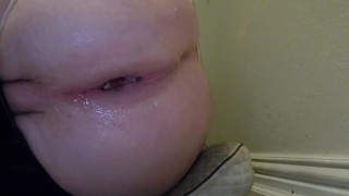 Huge sinnovator oval plug xl under my tights held by g string
