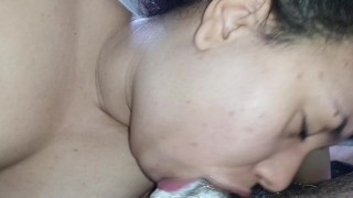 reverse blowjob, bitch with her magic mouth sucking cock every which way, until she receives milk