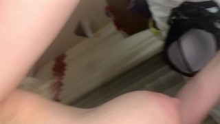 White girl crazy doggy style in Hotel room neighbors knocking on wall