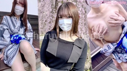 【素人】桜お花見デートと露天温泉で騎乗位中出し 素人カップル/美少女/色白美乳/中出し/フル動画(36分)/일본여대생과질내사정섹스