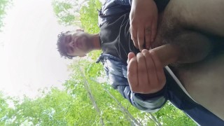 Show off right ball then left ball after that both balls and big cumshot from uncut dick
