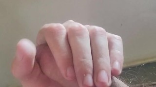 Having fun with my cock. Who wants to suck on it?