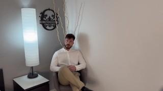 Arrogant boss strips & flexes