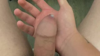 Young cock cums from masturbation