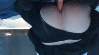 Slut Riding Dildo In Skirt