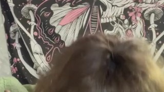 BBW WIFE IN LINGERIE GIVES FOOTJOB, TITTYFUCK AND BLOWJOB RECEIVES A THROATPIE SWALLOWING CUM