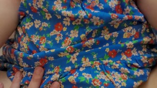 Sex with Big Boobs Babe in Cute Sundress for Very Lucky Guy