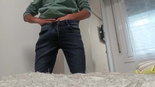 The Dude Shows You His Tight Piece of Cock Inside His Jeans