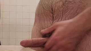 Twink masturbates after shower