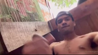 entering the abandoned house to masturbate