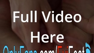 Handjob and Footjob behind his back and sweet cumshot on my sole and toes