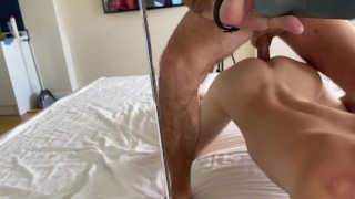 Big cock gaping tight twink hole