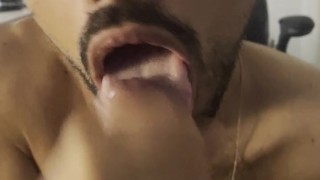 he cums in my mouth while I suck