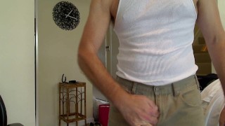 Jerking-off in my Levis jeans, tanktop, verbal, cum