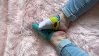 Mismatched socks and cute feet