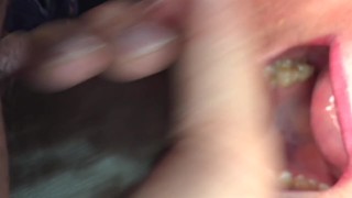 Mature Milf Gets her big fat white pussy fingered and swallow cum in car - Almost Caught - Publicly