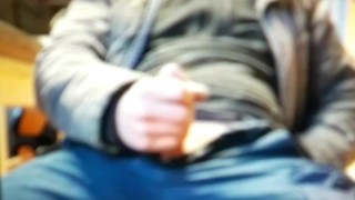 jerking off at work with cumshot