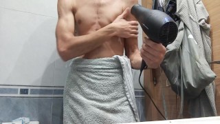Getting Dressed After Coming Out of the Shower, I went to the Street with a Hard Cock and no Underwe