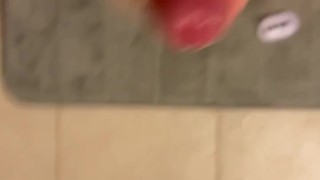 Stroking my huge cock till I shoot a fat load!