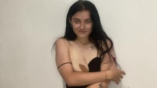 Beautiful girl shows her breasts