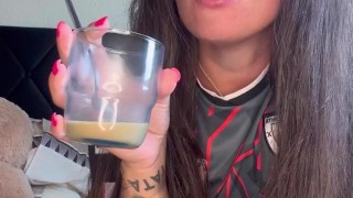 Playing With Milky Condom In My Coffee😏💦