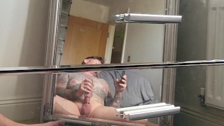 Edging my throbbing dick with my new toy