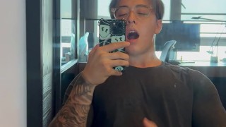 Asian teen jerks off secretly in study room ( Titus Low )