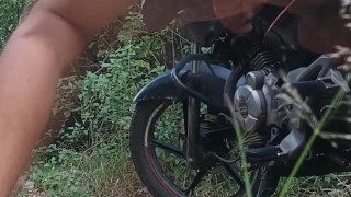 MATURE MAN IN SANDALS SHOWS HIS BLACK ASS WITH HIS MILK