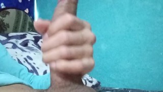 horny boy masturbating his big cock on cam