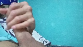 horny boy masturbating his big cock on cam