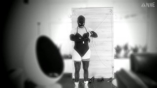 Selfbondage standing spread eagle