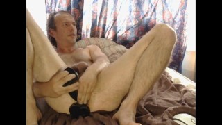 Oiled up and stretching my ass, 2 dildos at once
