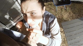 Making Her Suck Under Tent