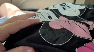 Hot College Girl 18+ in Sexy Bra Teasing My Cock and lets Me Only Touch Her Big Natural Boobs