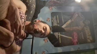 Bikini Bitch licks Anal Toys, pleasures himself and drinks his own cum