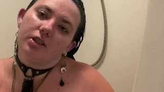 Solo showering with some fingering