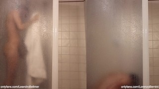 Friends shower after gay sex