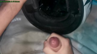 My Boyfriend cum in his Fox MX Helmet